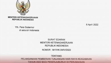 Photo of Ini SE Menaker tentang Pemberian THR Keagamaan Tahun 2022