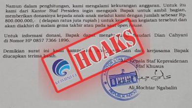 Photo of Surat Tenaga Ahli Utama Kantor Staf Presiden Minta Sumbangan Rp800 Juta